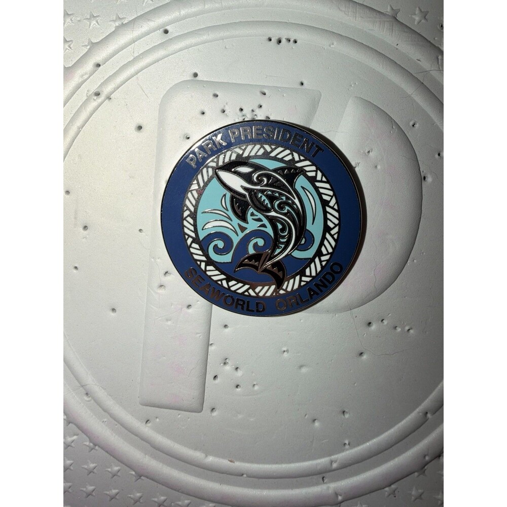 SeaWorld Orlando 2026 June Presidential Orca Whale Colored print Trading pin